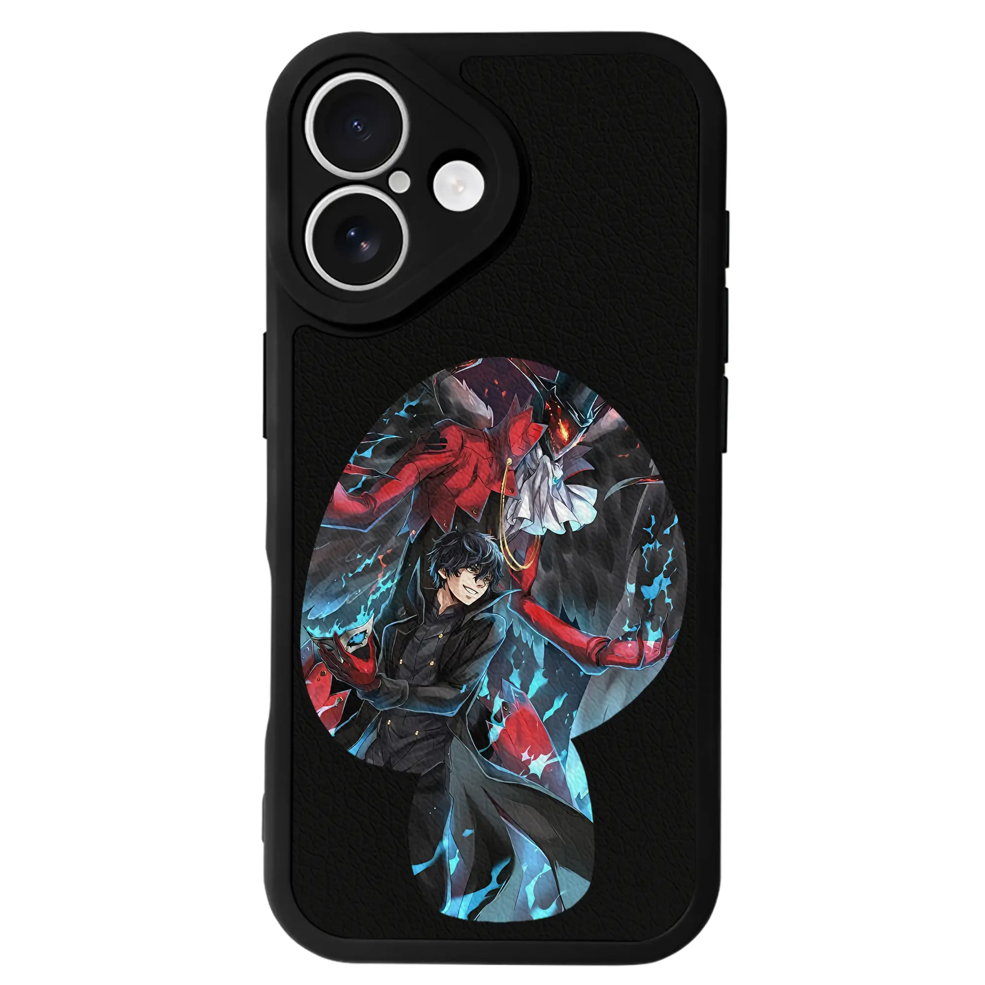 ペルソナ グッズ,主人公 - IPhone 16シリーズ対応 ・ シリコンスマホケース ・ レザー調 ・ 高精度フィット ・ 耐衝撃 ・ ワイヤレス充電対応 ・ 精密カット